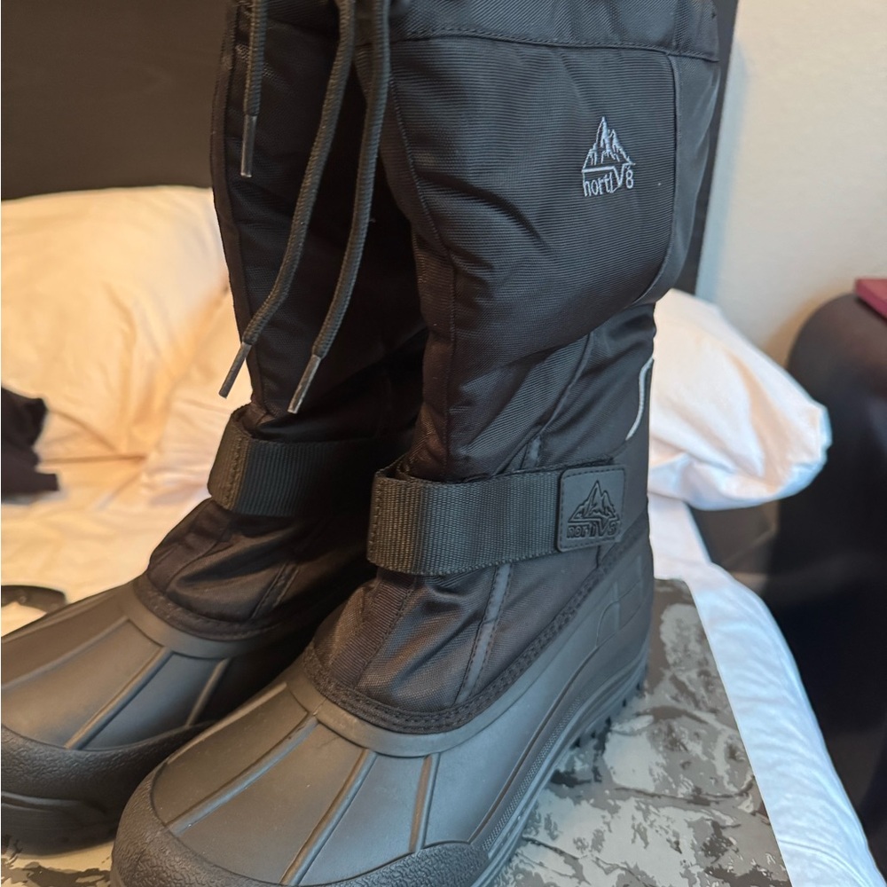 NWT Nortiv 8 Quebec 3M Thinsulate Waterproof Weatherproof Black Snow Boots 12